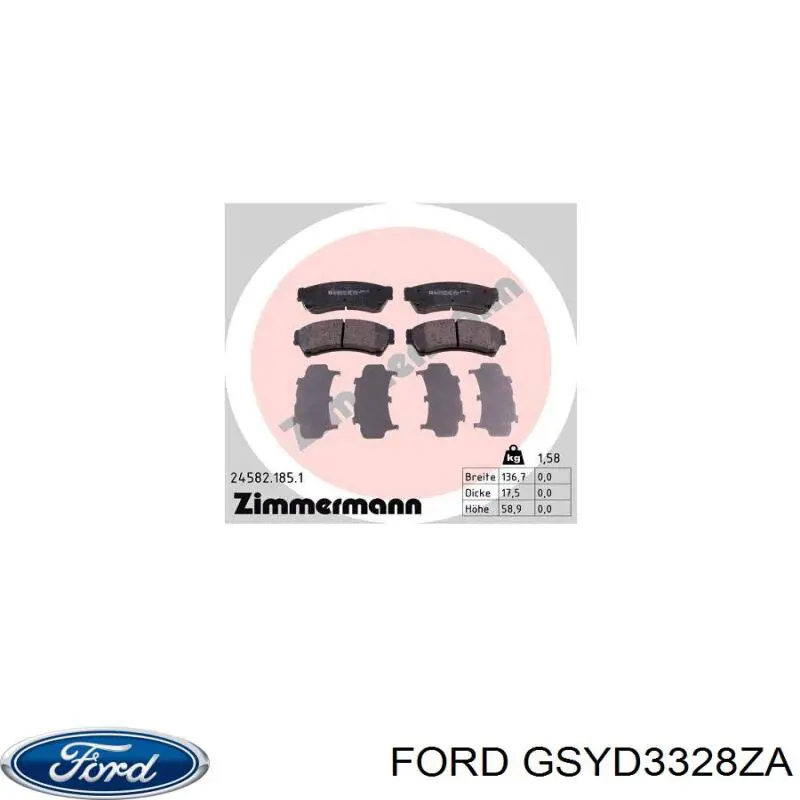 Pastillas de freno GSYD3328ZA Ford
