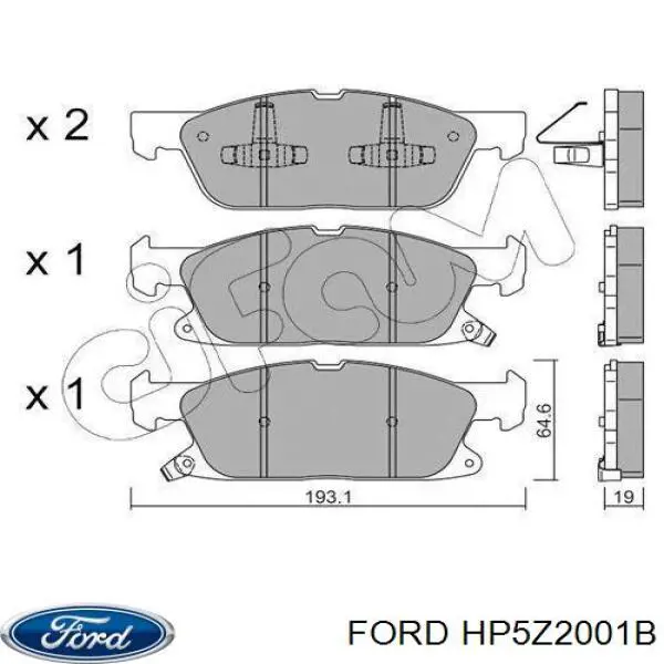 HP5Z2001B Ford pastillas de freno delanteras