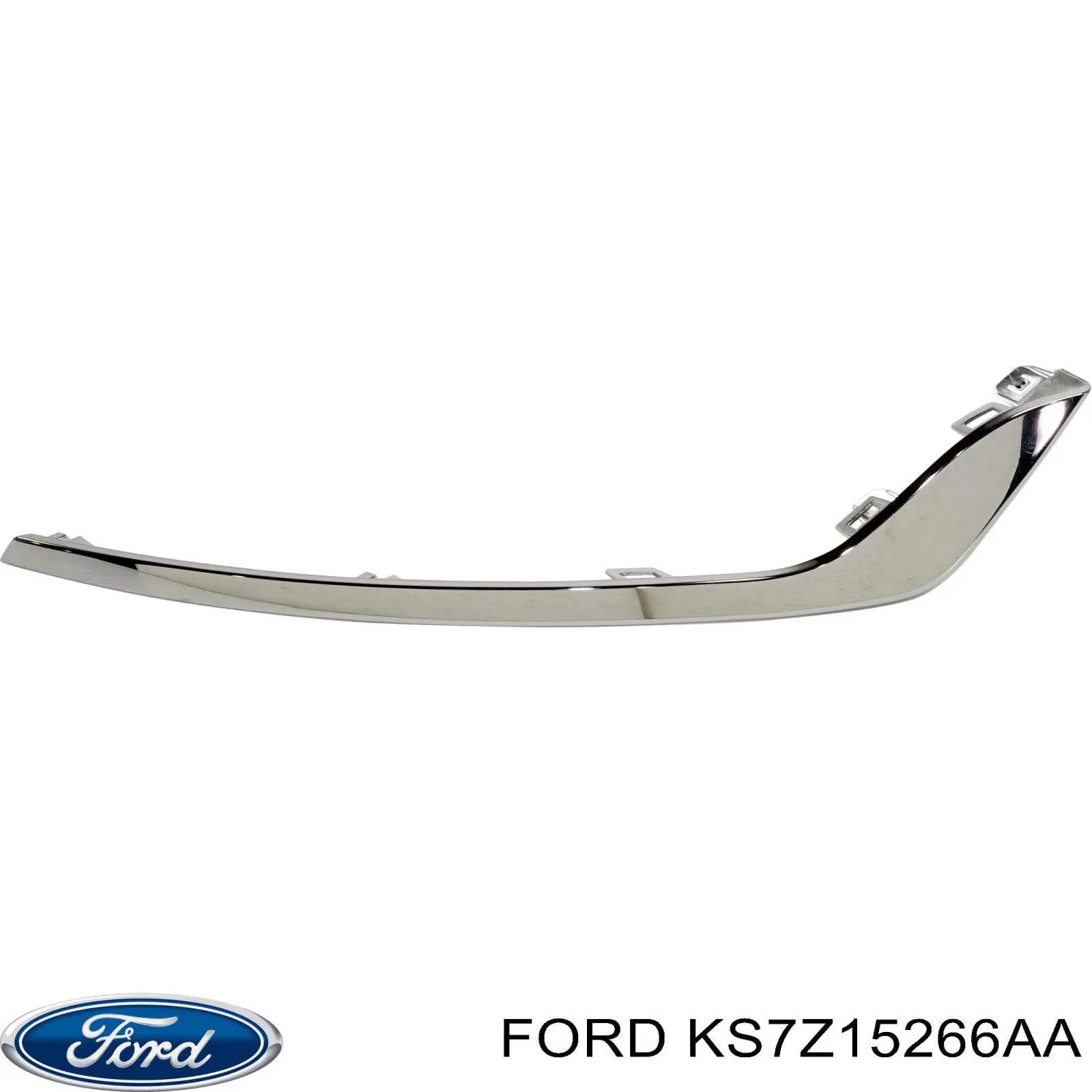 KS7Z15266AA Ford moldura de parachoques delantero derecho