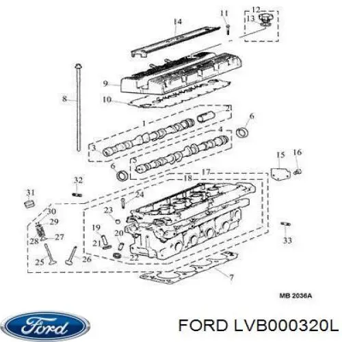 Junta de culata LVB000320L Ford