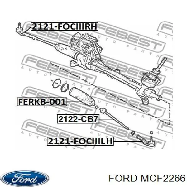 MCF2266 Ford rótula barra de acoplamiento exterior