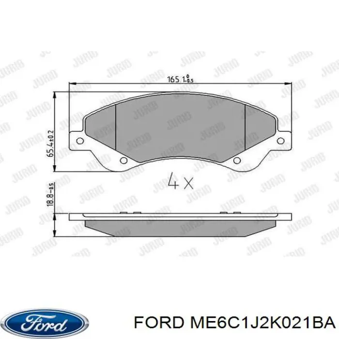 ME6C1J2K021BA Ford pastillas de freno delanteras