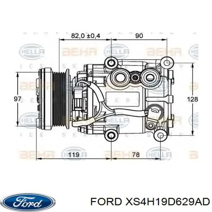 Comprar XS4H19D629AD Ford Compresor de aire acondicionado coche