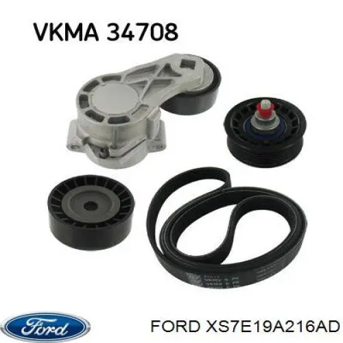 Comprar XS7E19A216AD Ford Polea inversión/guía, correa poli V