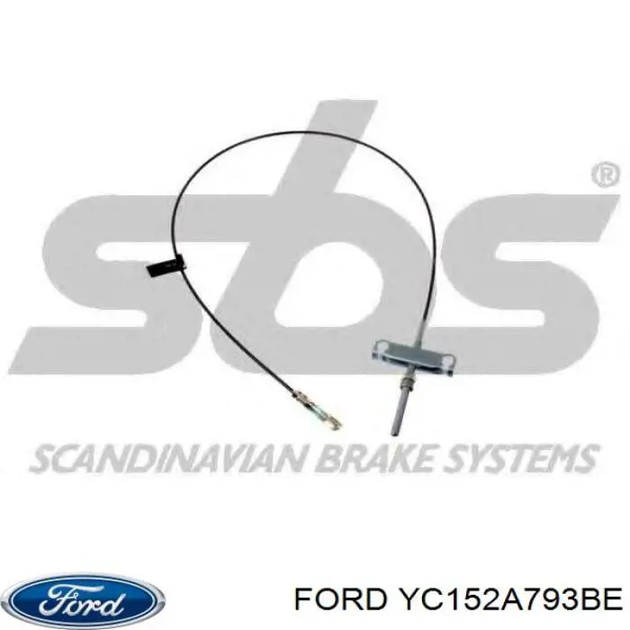 YC152A793BE Ford cable de freno de mano intermedio