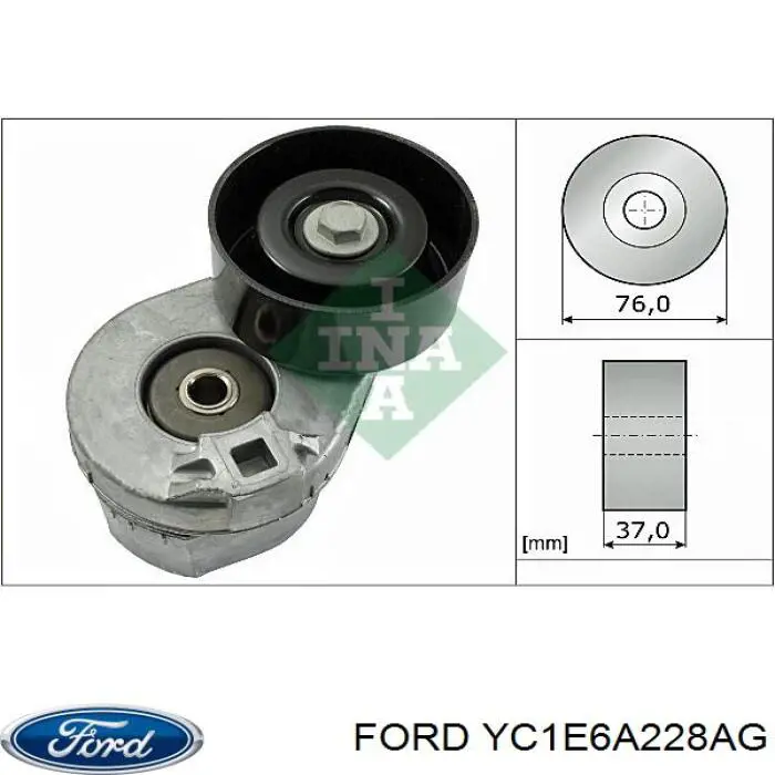 Tensor de la correa trapecial Ford YC1E6A228AG precio, desde 69,70 EUR