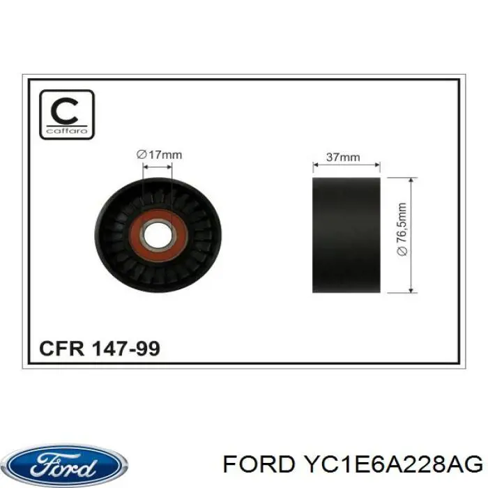 Comprar YC1E6A228AG Ford Tensor de correa poli V 