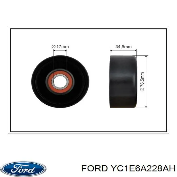 YC1E6A228AH Ford tensor de correa poli v