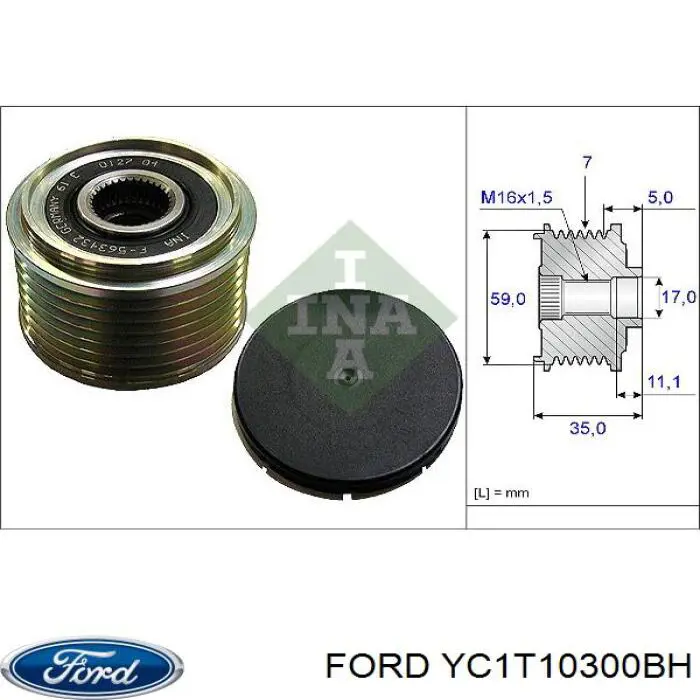 YC1T-10300-BH Ford alternador