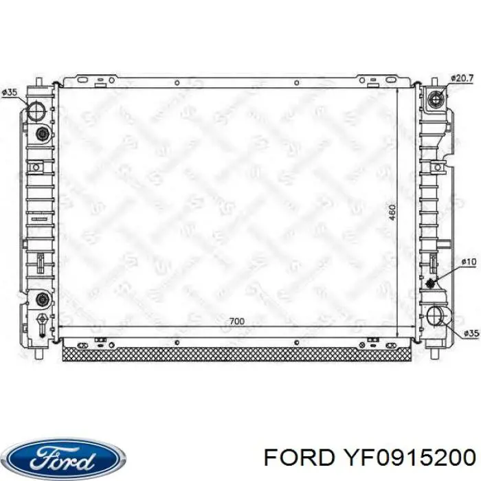 YF0915200 Ford radiador refrigeración del motor