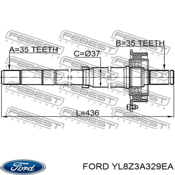 YL8Z3A329EA Ford semieje de transmisión intermedio