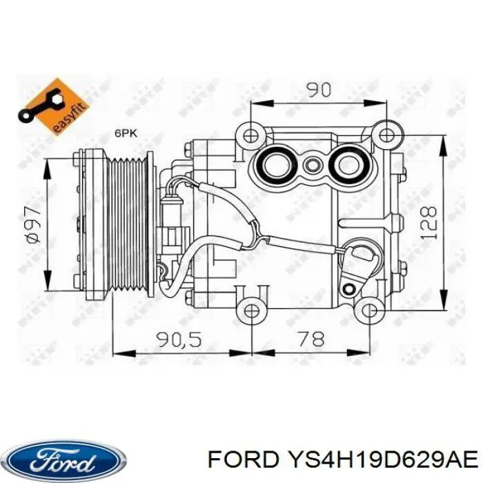Compresor ac Ford YS4H19D629AE precio, desde 95,29 EUR