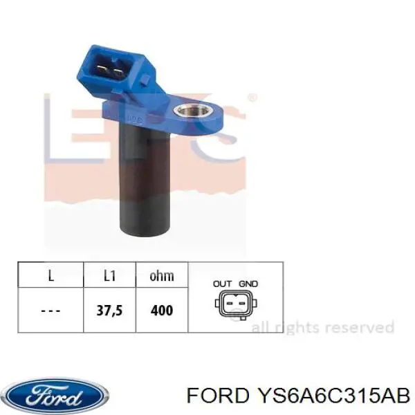 YS6A6C315AB Ford sensor de cigüeñal