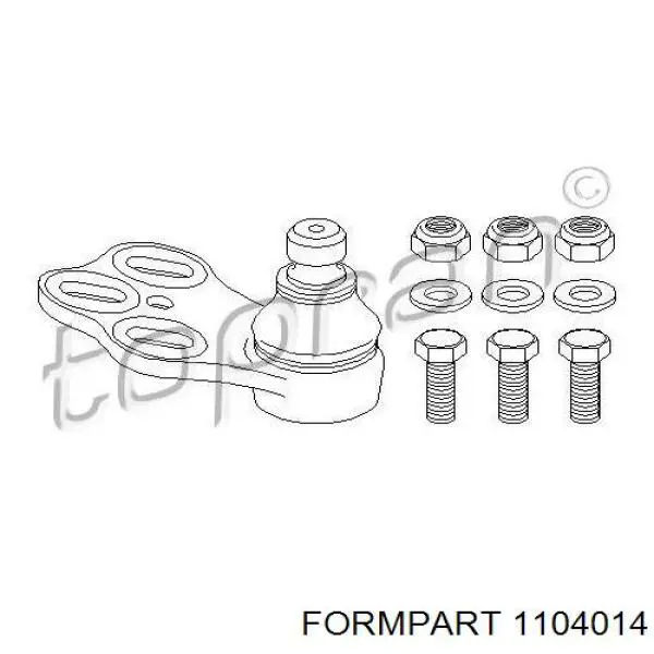 1104014 Formpart/Otoform rótula de suspensión inferior derecha