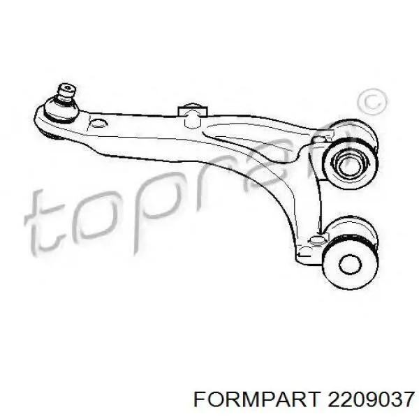 2209037 Formpart/Otoform barra oscilante, suspensión de ruedas delantera, inferior izquierda