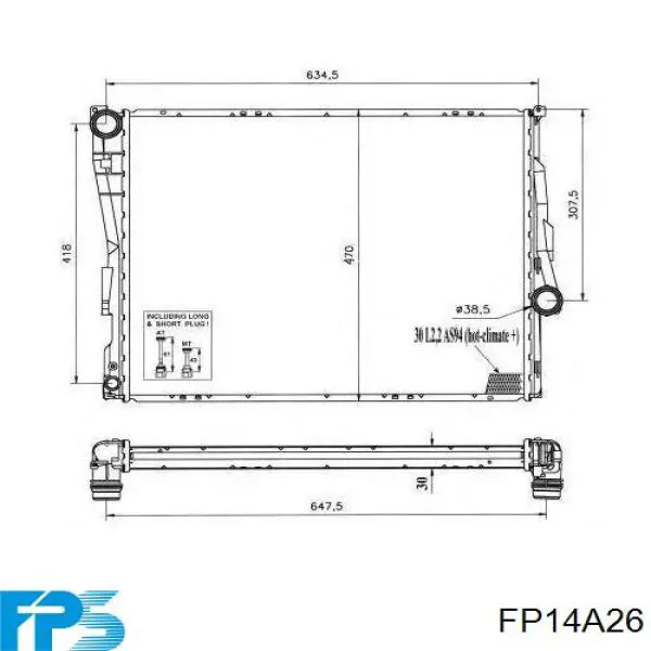 FP14A26 FPS radiador