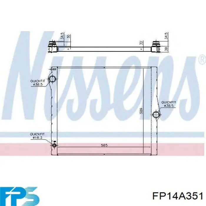 FP 14 A351 FPS radiador refrigeración del motor