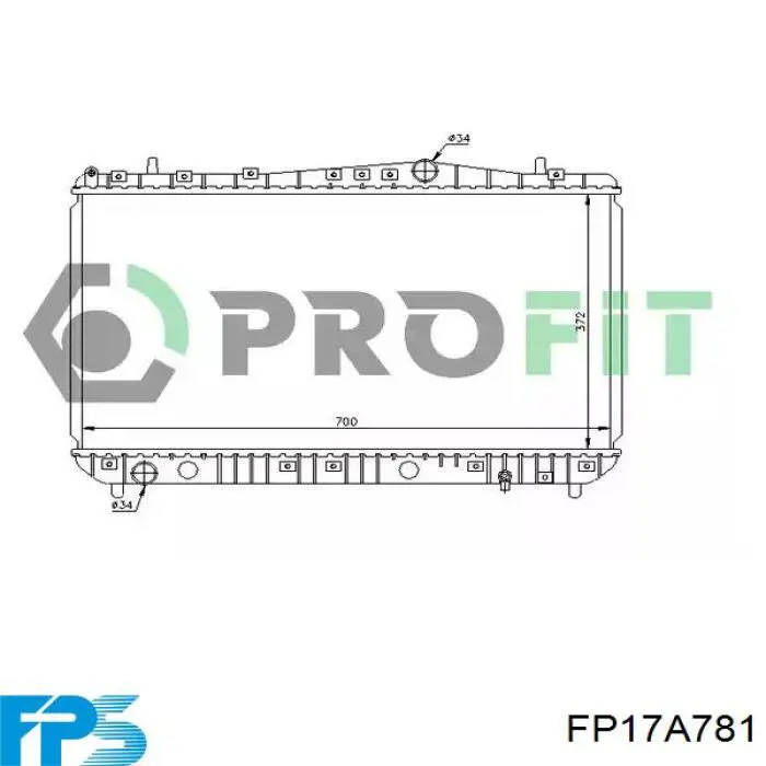 FP 17 A781 FPS radiador refrigeración del motor