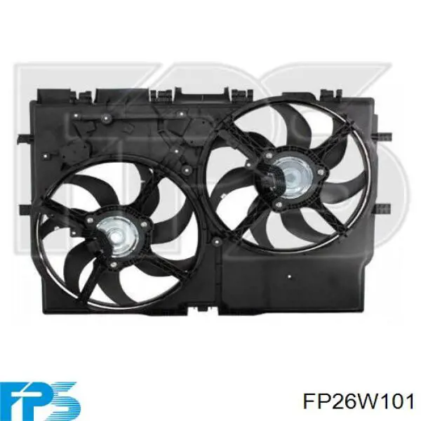 FP 26 W101 FPS difusor de radiador, ventilador de refrigeración, condensador del aire acondicionado, completo con motor y rodete