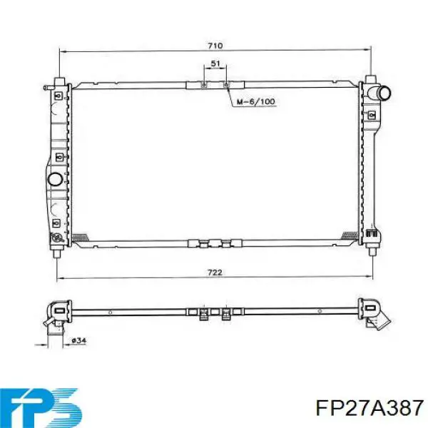 FP27A387 FPS radiador refrigeración del motor