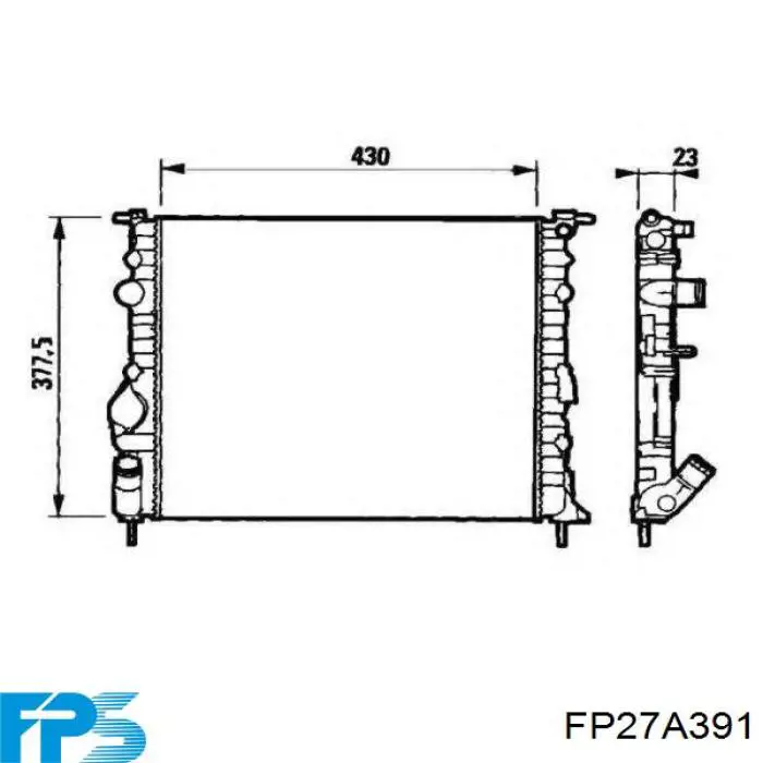 FP 27 A391 FPS radiador refrigeración del motor