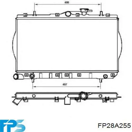 FP 28 A255 FPS radiador refrigeración del motor