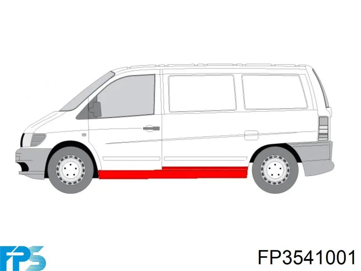 Umbral exterior izquierdo para Mercedes V (638)