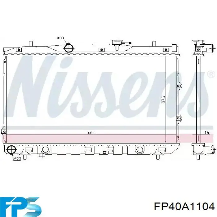 FP 40 A1104 FPS radiador refrigeración del motor