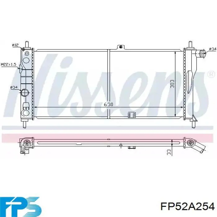 FP52A254 FPS radiador refrigeración del motor