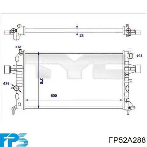 FP52A288 FPS radiador refrigeración del motor