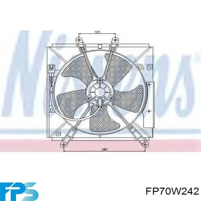 FP70W242 FPS difusor de radiador, ventilador de refrigeración, condensador del aire acondicionado, completo con motor y rodete