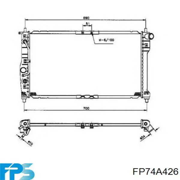 FP74A426 FPS radiador refrigeración del motor