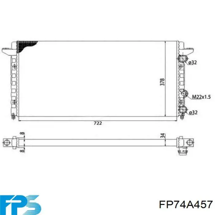 FP74A457 FPS radiador refrigeración del motor