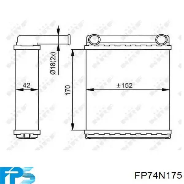 FP 74 N175 FPS radiador de calefacción