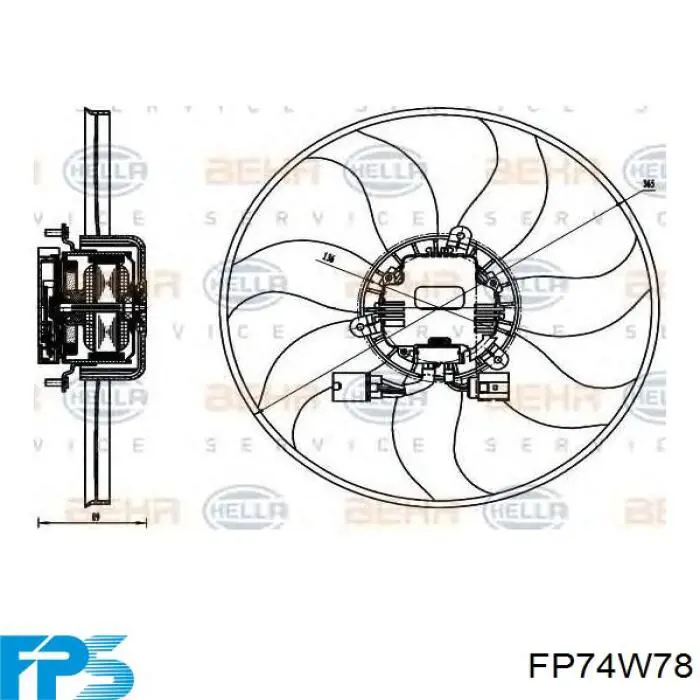 Comprar FP74W78 FPS Ventilador de refrigeración completo derecho (motor y hélice)