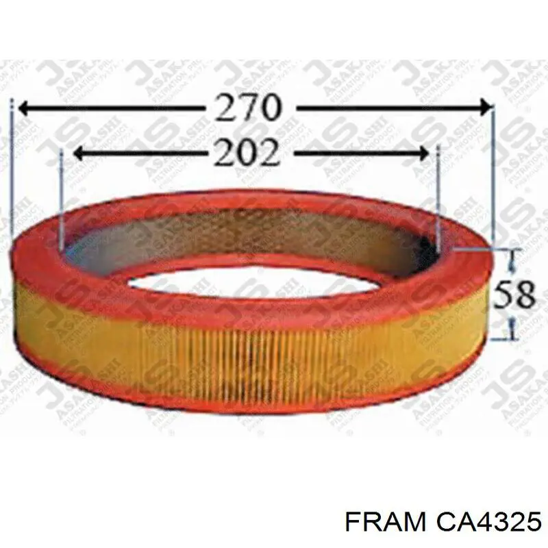 CA4325 Fram filtro de aire