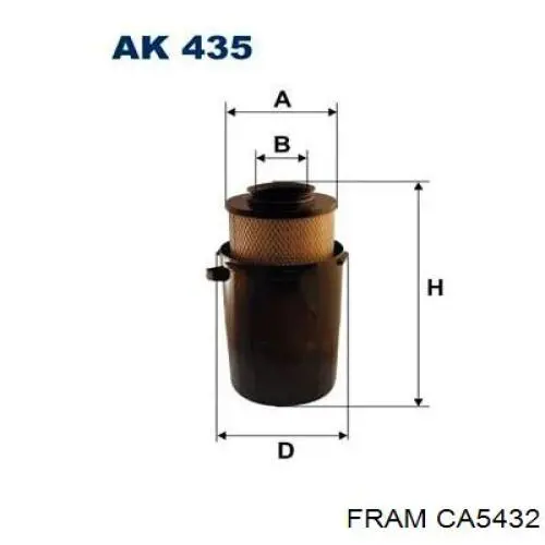 CA5432 Fram filtro de aire