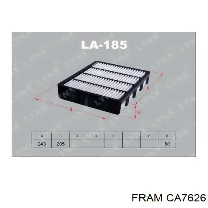 CA7626 Fram filtro de aire