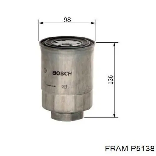 P5138 Fram filtro combustible