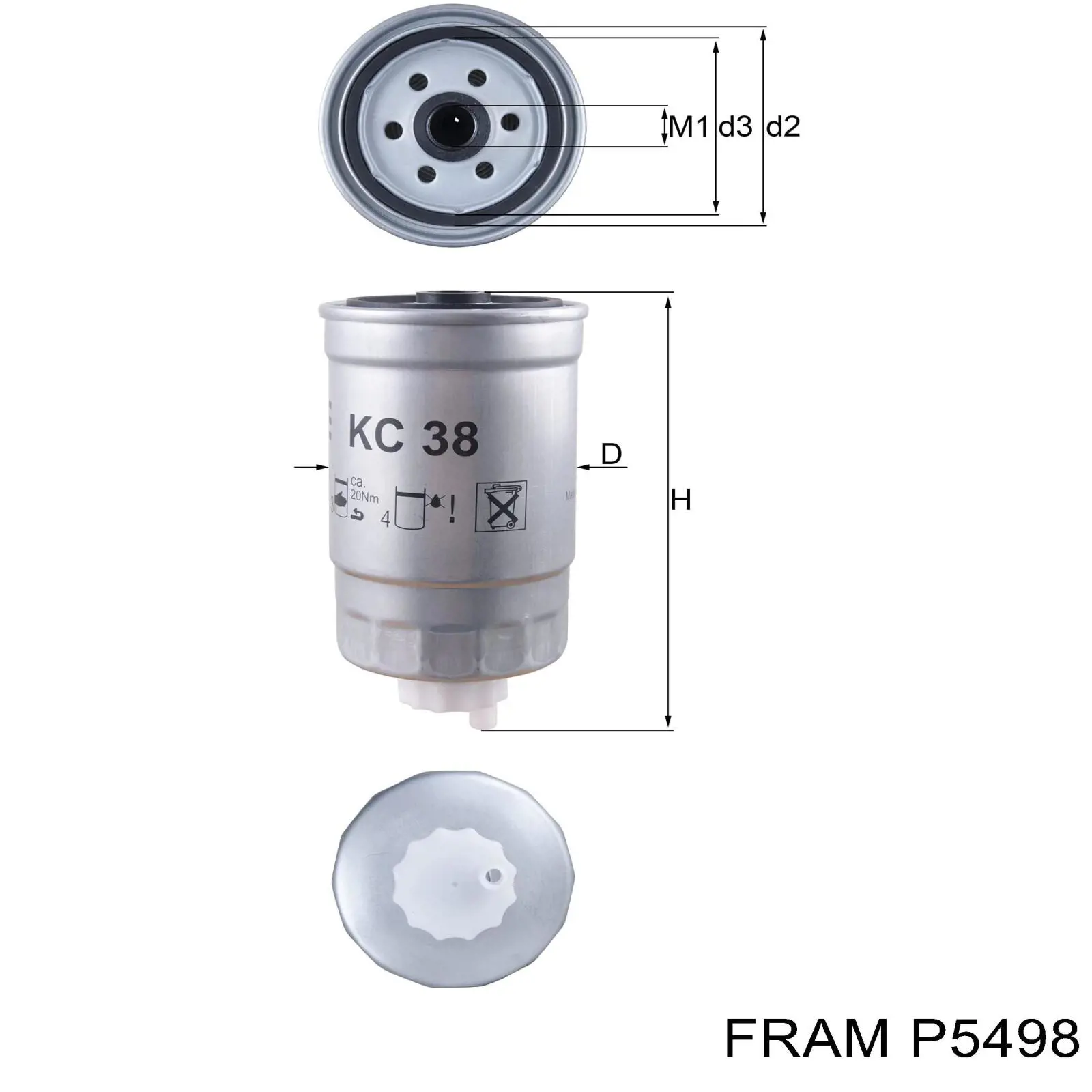 P5498 Fram filtro combustible