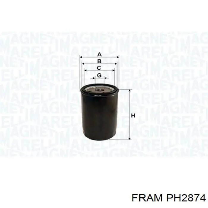 Filtro de aceite PH2874 Fram