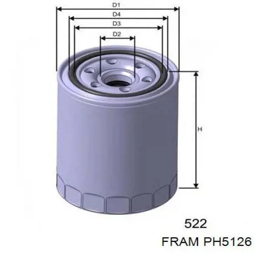 Filtro de aceite motor Fram PH5126