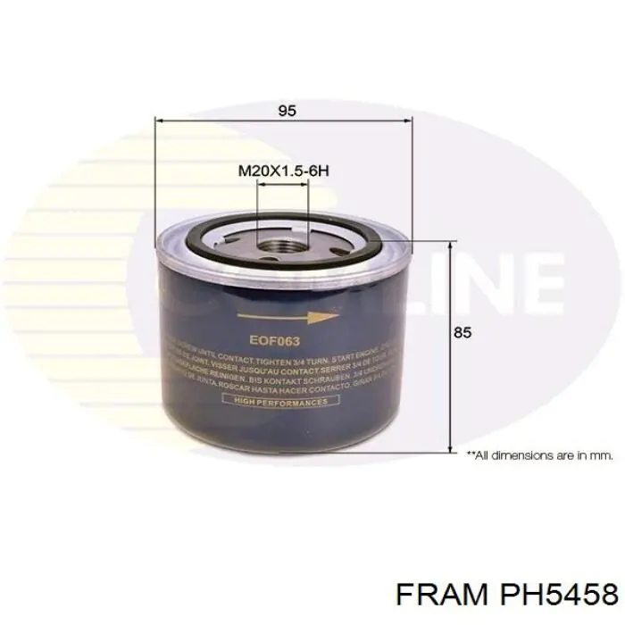 Filtro de aceite PH5458 Fram