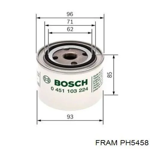 PH5458 Fram Filtro aceite