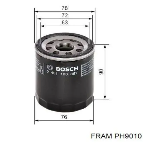 Filtro de aceite PH9010 Fram
