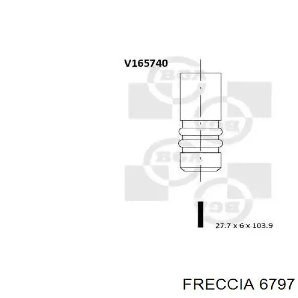 6797 Freccia válvula de admisión