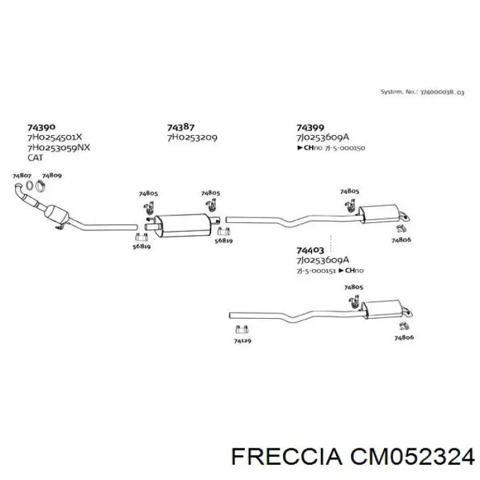 Comprar CM052324 Freccia Árbol de levas
