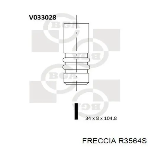 R3564S Freccia válvula de admisión