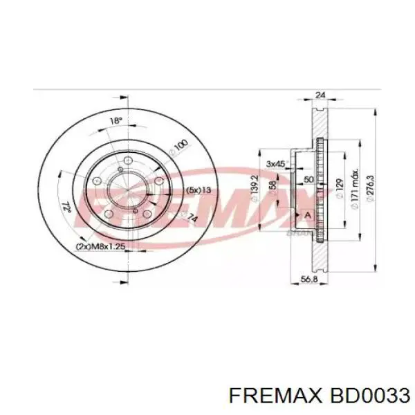 Comprar Disco de freno delantero Subaru Outback  B13, BP a bajo precio