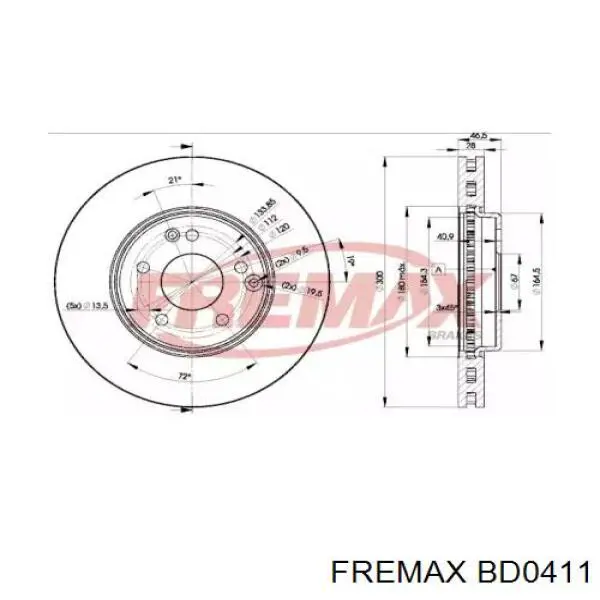 BD0411 Fremax freno de disco delantero